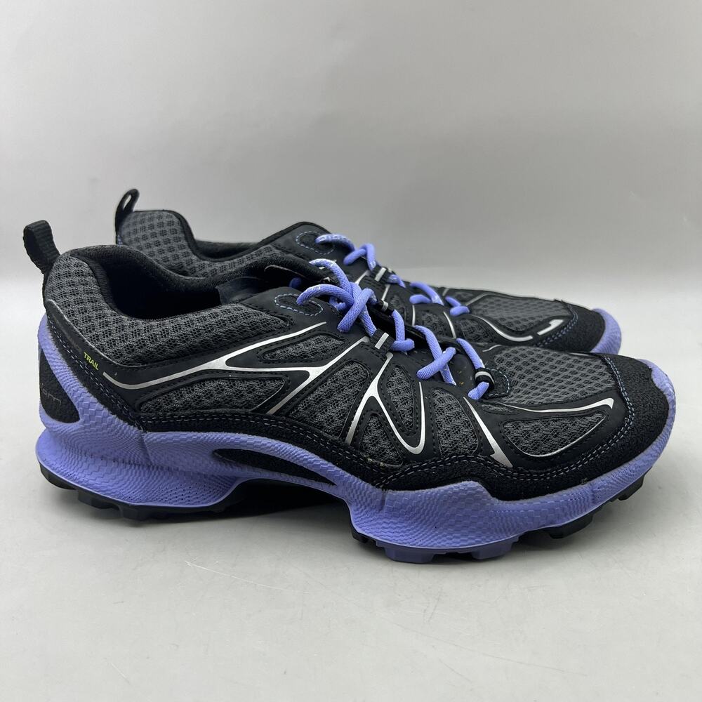 ECCO Biom Train Shoes Women Size 6.5 US, 37 EU Black Purple Mesh Comfort Sneaker